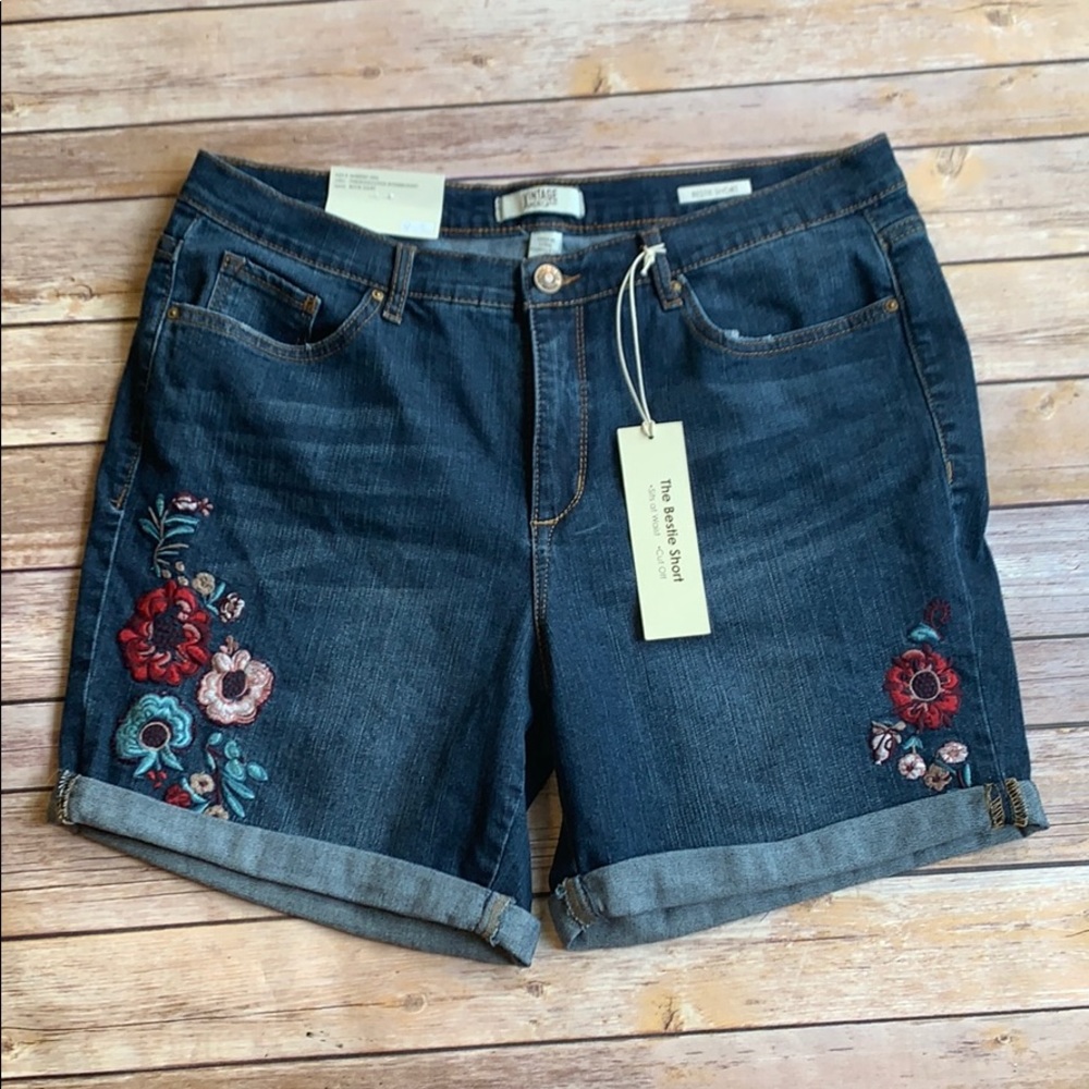 Vintage America Blues Bestie Shorts Embroidered